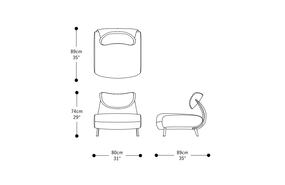 Image of the main dimensions of the product